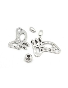 pendentif papillon argenté en kit 2