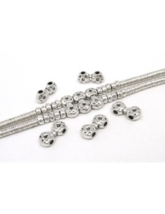 Perle connecteur 2 trous en métal argenté