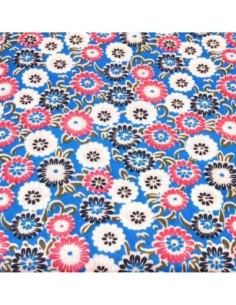 R-Coupon tissus à petite fleur beige, noir et rose...