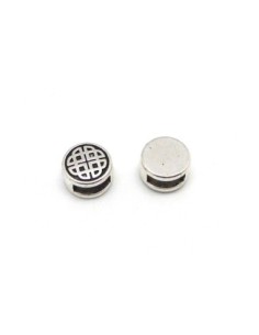 10 Perles passant ronde travaillé slide pour lanière de... 2