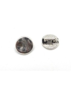 10 Perles passant pastille slide pour lanière de 4mm en métal argenté martelé 2