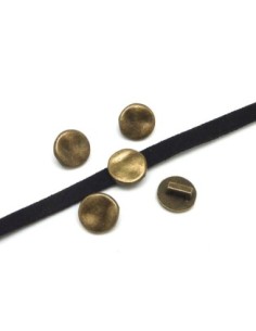Passe cuir metal couleur bronze pour lanière de 4mm 2