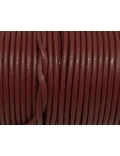 2m Cordon cuir rond 2,5mm de couleur bordeaux, rouge...