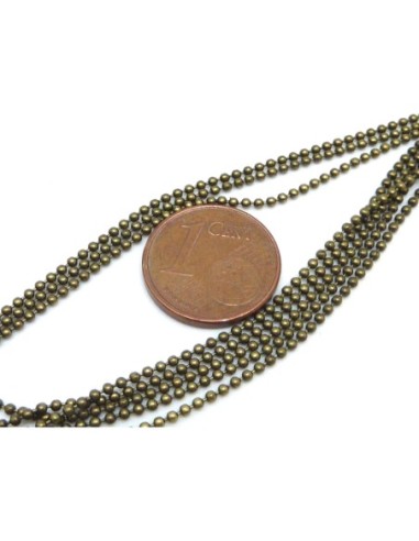 1m de chaînette bille 1,2mm super fine et...