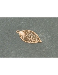 5 breloques feuille en filigrane très fine, légère et...