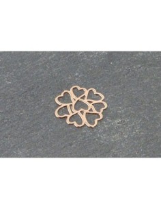 5 Estampes en filigrane connecteur coeur en forme de...