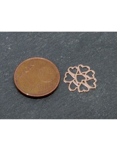 5 Estampes en filigrane connecteur coeur en...