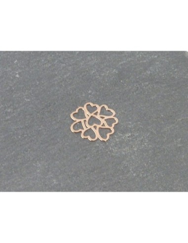 5 Estampes en filigrane connecteur coeur en...