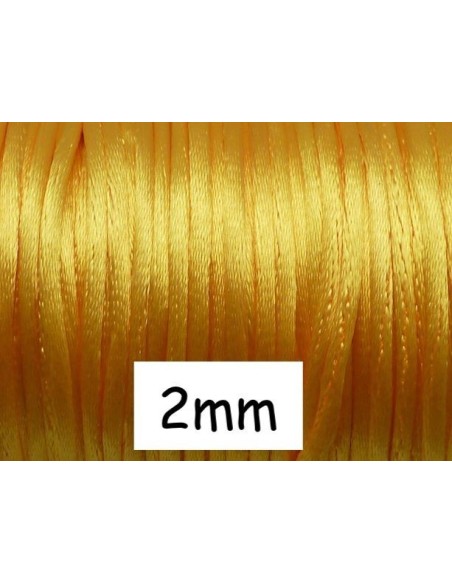 Cordon queue de rat 2mm jaune impérial