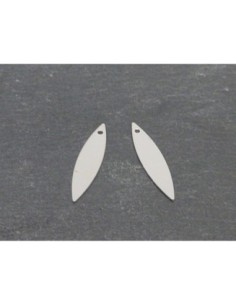 2 breloques navette sequin effilées 22mm x 5mm en métal... 2