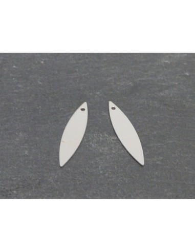 2 breloques navette sequin effilées 22mm x 5mm...