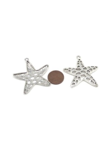 Breloque étoile argenté en métal