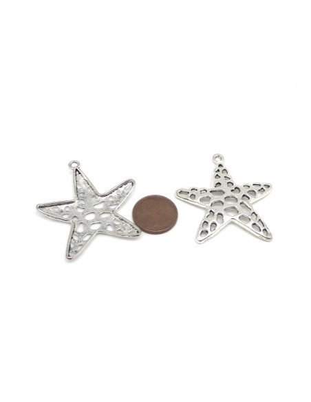 Breloque étoile argenté en métal
