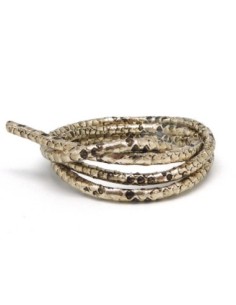 50cm Cordon simili cuir 2,5mm imitation serpent écaille brillant noir et doré pâle tendance esprit chic