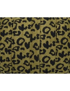 Ruban élastique 15mm motif panthère couleur vert bronze 2