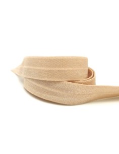 R-1m Ruban élastique 15mm chair beige uni effet soyeux...