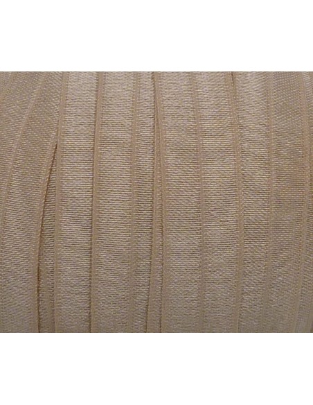 R-1m Ruban élastique 15mm chair beige uni effet soyeux légèrement brillant