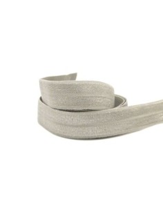 R-1m Ruban élastique 15mm gris clair argenté uni effet...
