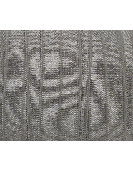 R-1m Ruban élastique 15mm gris clair argenté uni effet soyeux légèrement brillant