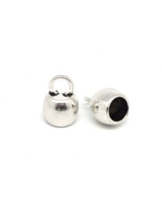 4 Embouts rond pour cordon de 9mm 9,5mm en métal argenté...
