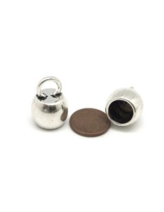 4 Embouts rond pour cordon de 9mm 9,5mm en métal argenté... 2