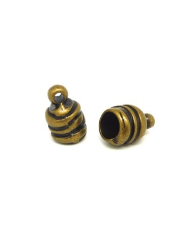 2 Embouts rond strié pour cordon de 10mm en...
