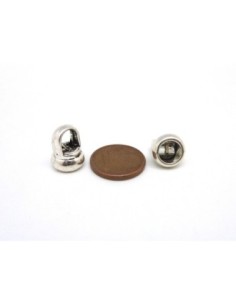 10 Embouts rond pour cordon de 6mm en métal argenté 2