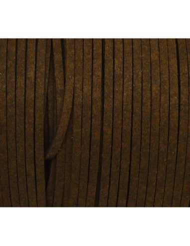 Cordon suédine marron bronze marbré 2,5mm