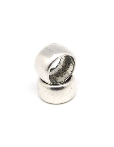 1 Grosse Perle anneau lisse 23mm en métal argenté