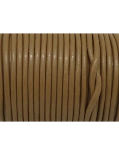 2m Cordon cuir rond 3mm de couleur marron clair, marron...
