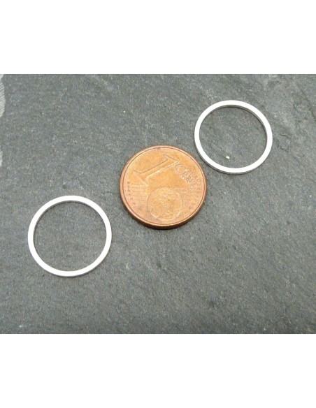 R-5 anneaux fermés rond 15mm en métal argenté fin brillant blanc