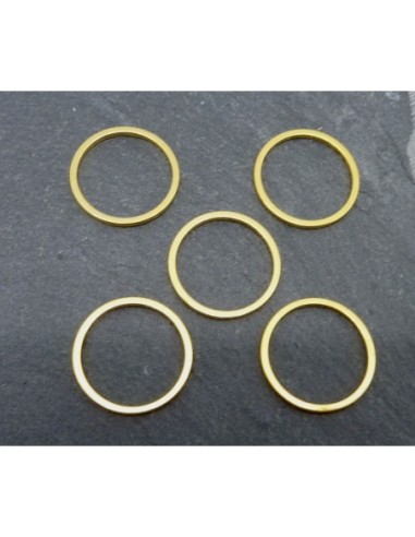 R-5 anneaux fermés rond 15mm en métal doré fin brillant