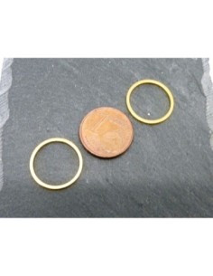 R-5 anneaux fermés rond 15mm en métal doré fin brillant 2