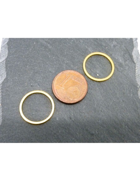 R-5 anneaux fermés rond 15mm en métal doré fin brillant