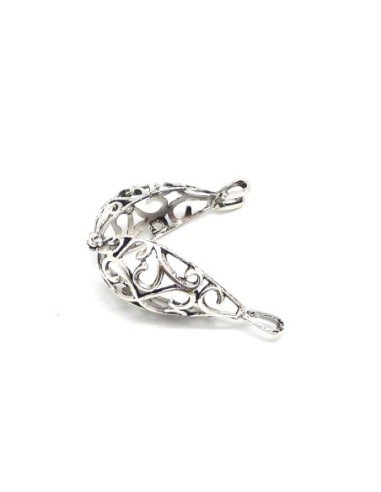 Grand pendentif pour bola de grossesse, cages à perles en métal argenté