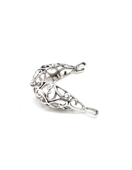 Grand pendentif pour bola de grossesse, cages à perles en métal argenté