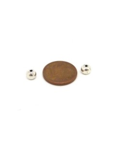50 Perles ronde 5mm en métal argenté lisse 2