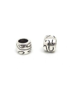 perle en métal argenté pour cordon 3,5mm