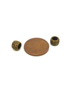 Perle bronze 6mm ronde travaillé 2