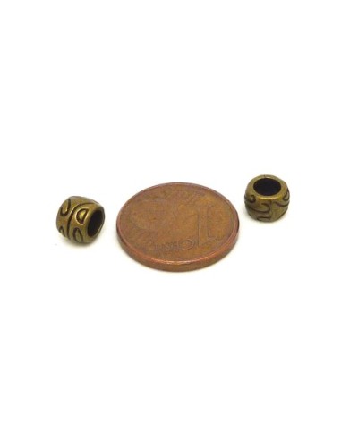 Perle ronde travaillé bronze 6mm