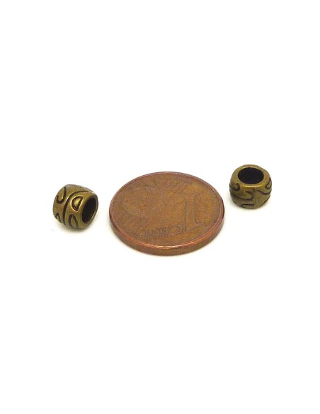 Perle ronde travaillé bronze 6mm