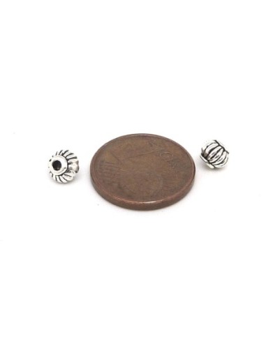 Perle argenté toupie 5mm style ethnique