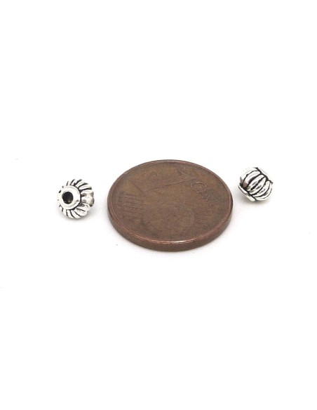 Perle argenté toupie 5mm style ethnique