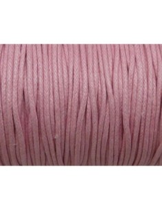 5m Cordon coton ciré 2mm rose pâle, rose layette