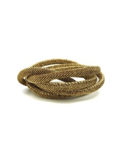 1m Cordon 6mm doré et noir en polyester et lurex couture beige 