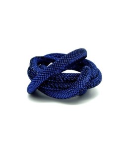 Cordon 6mm noir et bleu nuit brillant lumineux  en polyester et lurex