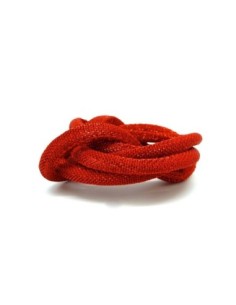 1m Cordon 6mm rouge vif brillant en polyester et lurex 