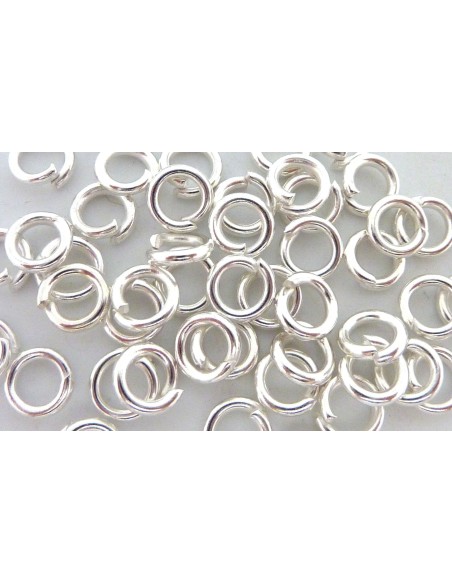 Anneaux de jonction 5mm X 0,9mm argenté brillant blanc en métal