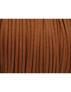 Cordon daim synthétique de couleur marron orangé