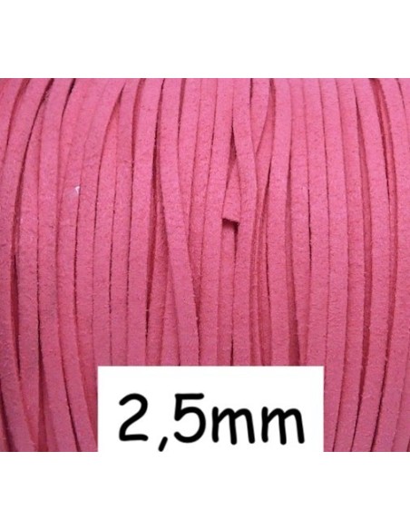 Cordon suédine rose 2,5mm